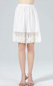 img 2 attached to Vintage 100% Cotton Half Slip With Lace Trim - Beautelicate Skirt Extender Underskirt For Women