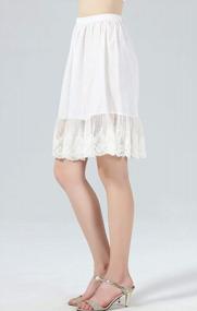 img 1 attached to Vintage 100% Cotton Half Slip With Lace Trim - Beautelicate Skirt Extender Underskirt For Women