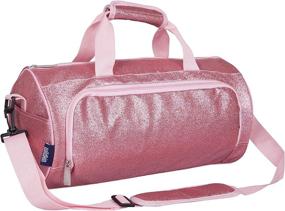 img 4 attached to Детская танцевальная сумка Wildkin для мальчиков и девочек, балетный класс и сольные концерты идеального размера, спортивная сумка из ламинированного 100% полиэстера 17X8,5X8,5 дюймов (розовый блеск)