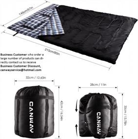 img 3 attached to CANWAY Double Sleeping Bag With 2 Pillows - Lightweight, Waterproof, And Spacious 2-Person Sleeping Bag For Camping, Backpacking, And Hiking - Ideal For Adults, Teens, And Couples - Queen Size XL