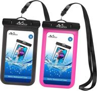 📱 moko 2 pack waterproof phone pouch holder - underwater cellphone case dry bag with lanyard armband for iphone 13/13 pro max/12/12 pro max/11 pro max, x/xr/xs/se 3 and samsung s21/s10 logo