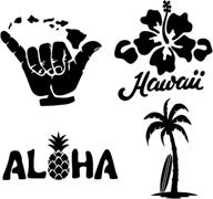 🌺 hawaii decal 4 pack: tropical vibes for small surfaces логотип