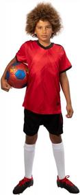 img 4 attached to Youth Soccer Jerseys Boys' Shirts And Shorts Set 6-12 Age Sports Team Training Uniform Indoor Soccer.