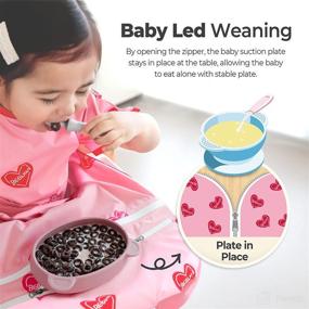 img 3 attached to 👶 BEBIJOUX Baby Feeding Bib with Short Sleeves: Waterproof, Washable, and Suction Plate Compatible