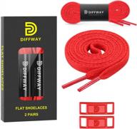 diffway 2 pairs flat shoe laces for sneakers with 2 pcs metal shoe charms, 5/16" flat shoelaces for athletic running shoes logo