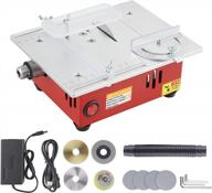 adjustable cut depth mini table saw with chuck and grinding disc, 96w adjustable speed power supply for precision hobby cutting of pcb, wood and plastic logo