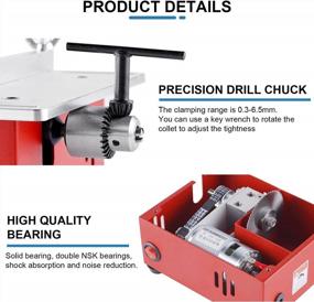 img 1 attached to Adjustable Cut Depth Mini Table Saw With Chuck And Grinding Disc, 96W Adjustable Speed Power Supply For Precision Hobby Cutting Of PCB, Wood And Plastic