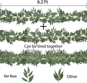 img 3 attached to Artificial Eucalyptus Garland With Willow Twigs And Silver Dollar Leaves - 4 Pack Of 6.2 Ft Greenery Strings For Wedding, Party, Doorways, Table Runners, And Farmhouse Décor Centerpieces.