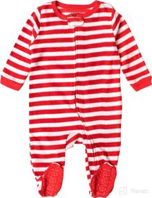 img 1 attached to Leveret Pajamas Sleeper Christmas Stripes