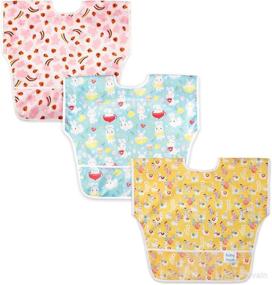 img 4 attached to 3-Piece Waterproof Bib Set with Crumb Catcher for Babies, 6-36 Months