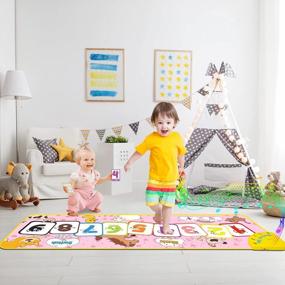 img 3 attached to Aywewii Toddler Piano Mat: Anti-Slip Floor Playmat With Flash Cards - Perfect Musical Gift For Girls And Boys Aged 1-3 Years!