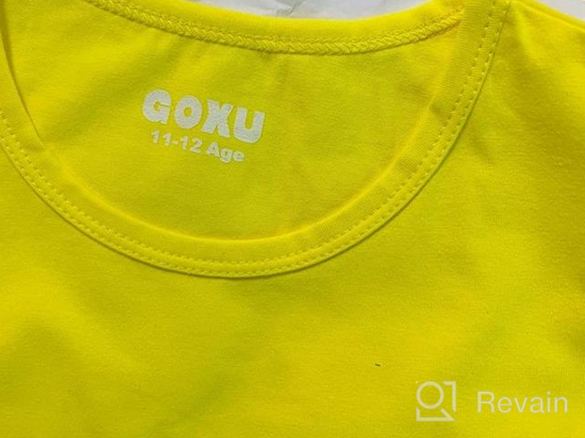 img 1 attached to 👧 GOXU Toddler Sleeve T-Shirt for Girls, Size 5, White review by Michelle Meyer