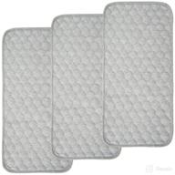 highly absorbent bluesnail bamboo quilted changing pad liners, 3 count - waterproof & thicker - gray logo
