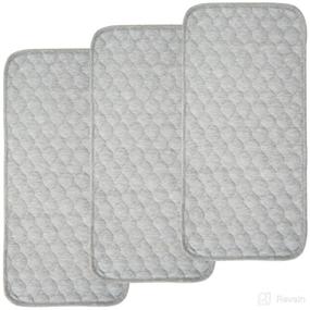 img 4 attached to Highly Absorbent BlueSnail Bamboo Quilted Changing Pad Liners, 3 Count - Waterproof & Thicker - Gray
