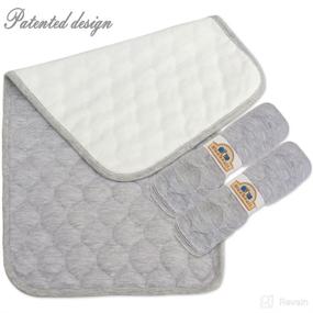 img 2 attached to Highly Absorbent BlueSnail Bamboo Quilted Changing Pad Liners, 3 Count - Waterproof & Thicker - Gray