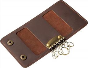 img 2 attached to Ancicraft Leather Key Case And Card Holder Wallet - Stylish Gift With Keychains