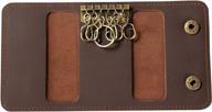 ancicraft leather key case and card holder wallet - stylish gift with keychains logo