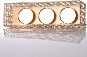 img 2 attached to Gold Crystal Tealight Candle Holders Tray For Elegant Table Decor And Gift-Giving On Special Occasions