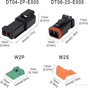 img 1 attached to JRready ST6271: Waterproof Black Sealing Enhanced DT 2 Pin Connectors with Solid Contacts - 6 Sets, Ideal for 14-20 AWG Electrical Wire