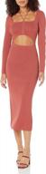 women's corbin long sleeve halter midi dress with cut out detail logo