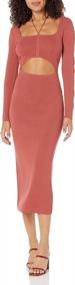 img 4 attached to Women'S Corbin Long Sleeve Halter Midi Dress With Cut Out Detail