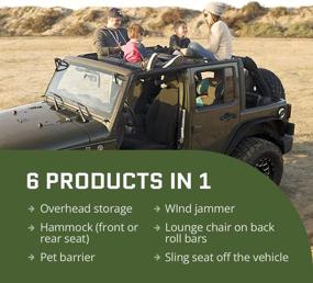 img 3 attached to 🏕️ Jammock Heavy Duty Hammock: Roof Cargo Net for Wrangler, Bronco, and More - 350 lbs. Rated, Windjammer & Hammock Accessory Compatible with Jeep Wranglers, Gladiators, & Ford Broncos