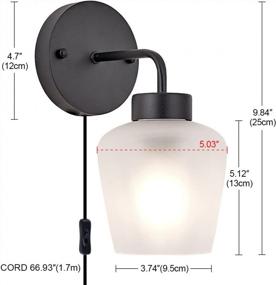 img 3 attached to Modern Wall Lamp: TeHenoo Plug-In Sconce With Frosted Glass Shade & On/Off Switch For Living Room, Bedroom & Bar