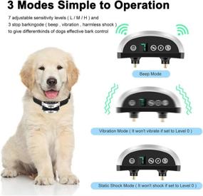 img 3 attached to 🐶 Effective, Rechargeable Dog Bark Collar with Beep Vibration, Shock, Rainproof, and Reflective Features - No BarCollar for Small Medium Large Dogs