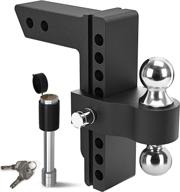 🔧 yitamotor adjustable 2-inch receiver hitch with 8-inch drop: aluminum tow hitch, ball mount, stainless steel tow balls & double key locks, black logo