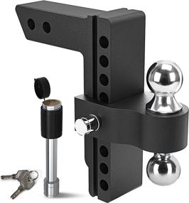 img 4 attached to 🔧 YITAMOTOR Adjustable 2-Inch Receiver Hitch with 8-Inch Drop: Aluminum Tow Hitch, Ball Mount, Stainless Steel Tow Balls & Double Key Locks, Black