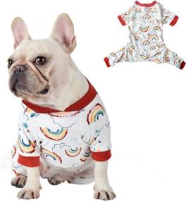 img 4 attached to PetBonus Dog Pajamas: Soft and Stretchy Clothes for Adorable Small Dogs—X-Small Rainbow Onesie