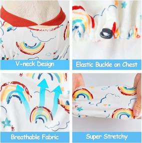 img 1 attached to PetBonus Dog Pajamas: Soft and Stretchy Clothes for Adorable Small Dogs—X-Small Rainbow Onesie