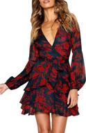 rovlet womens floral sleeve ruffle women's clothing : dresses логотип