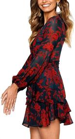 img 3 attached to ROVLET Womens Floral Sleeve Ruffle Women's Clothing : Dresses