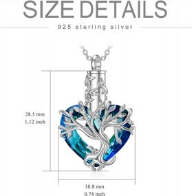 img 2 attached to 925 Sterling Silver Tree Of Life Cremation Jewelry Urn Necklace With Heart Crystal Rose Ashes Pendant Memorial Gift For Women Girls Keepsake