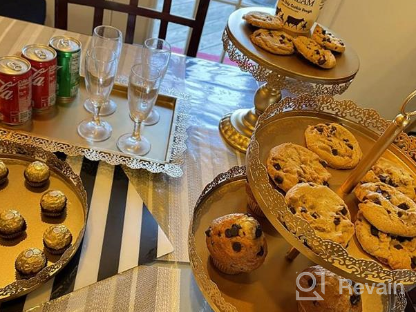 img 1 attached to 9-Piece Antique Riccle Gold Cake Stand Set - Perfect For Christmas, Wedding, Birthday & More! review by Emili Hudson