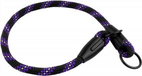 img 1 attached to 🐶 BronzeDog Rope Choke Dog Collar: Braided Slip Lead for Small, Medium, Large Dogs - Purple (23.6" Long)