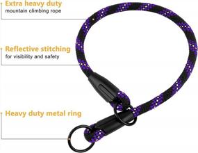 img 3 attached to 🐶 BronzeDog Rope Choke Dog Collar: Braided Slip Lead for Small, Medium, Large Dogs - Purple (23.6" Long)