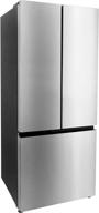 premium 16-cubic feet rv refrigerator with stainless steel finish and 12-volt low wattage logo