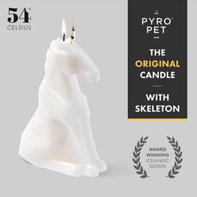 img 2 attached to White PyroPet Unicorn Candle With Gold Aluminum Skeleton - Mandarin, Vanilla & Cinnamon Scented - 16 Hour Burn Time - 8” Tall - Perfect Gift For Unicorn Enthusiasts