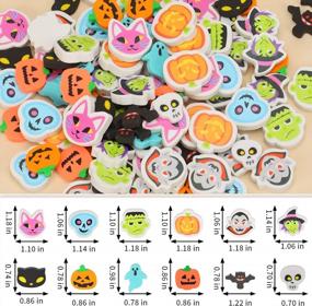 img 2 attached to 100PC Halloween Eraser Set For Kids - Ghost, Pumpkin, And Skull Shaped Erasers For Halloween Party Favors, Trick Or Treat, And Classroom Rewards
