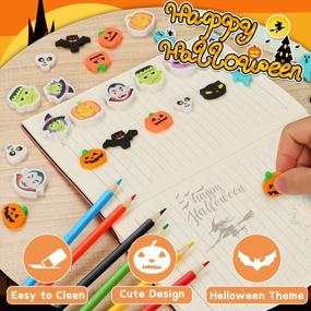 img 3 attached to 100PC Halloween Eraser Set For Kids - Ghost, Pumpkin, And Skull Shaped Erasers For Halloween Party Favors, Trick Or Treat, And Classroom Rewards
