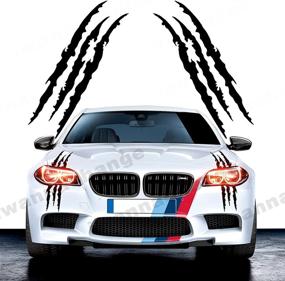 img 4 attached to Black Monster Claw Marks Decal Vinyl Sticker Stripes for Sports Cars, SUVs, Pickup Trucks, Motorcycles, etc. – Set of 2 Headlight Car Stickers