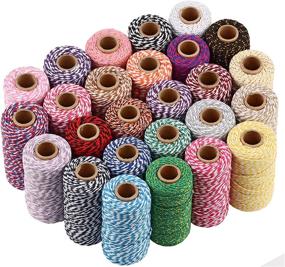 img 1 attached to 1 Roll 2Mm 109 Yard Colourful Cotton Cord Bakers Twine DIY Crafts Gift Wrapping Christmas Wedding Home Decor String Rope (#23 Gold Wire Black)