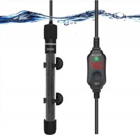img 4 attached to YukiHalu Mini Submersible Aquarium Heater With Thermometer And Temperature Controller - 25W, 50W, 100W, Or 200W Options For 5-40 Gallon Fish Tanks