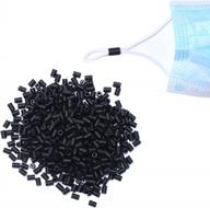 500pcs black cord lock - elastic adjuster silicone toggles for mask drawstring buckle clasp spring, no slip earloop stopper logo