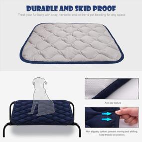 img 1 attached to Small Dog Bed For Crate: Washable Kennel Pad For Small, Medium & Large Dogs And Cats (23X18In, Blue)