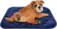 small dog bed for crate: washable kennel pad for small, medium & large dogs and cats (23x18in, blue) logo