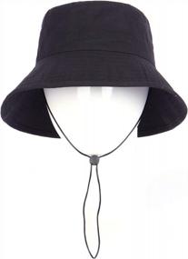 img 4 attached to XXL Oversize 100% Cotton Bucket Hat - Adjustable Wide Brim Boonie Cap, Packable Big Summer Sun Protection