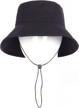 xxl oversize 100% cotton bucket hat - adjustable wide brim boonie cap, packable big summer sun protection logo